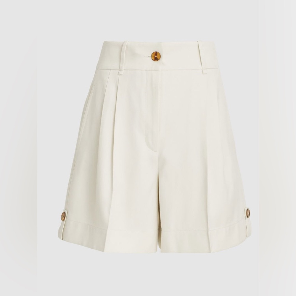 Reiss Ember tailored shorts in cream size 12 - Picture 3 of 7